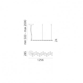 Specification image for Artemide LED Net Line 125 Suspension APP Compatible