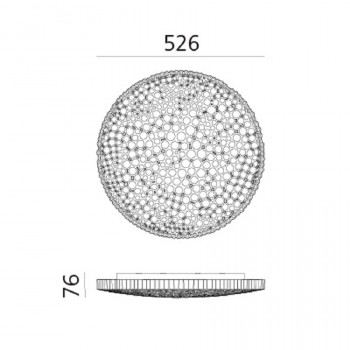 Specification image forArtemide Calipso LED Ceiling/Wall App Compatible