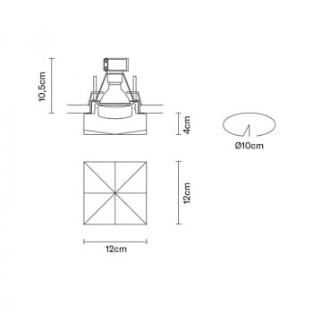 Specification Image for Fabbian Cindy Recessed Light