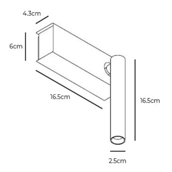Specification Image for Davide Groppi Mira LED Wall Light