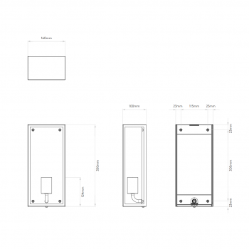 Specification image for Astro Messina 160 Wall Light