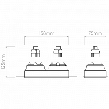 Specification image for Astro Trimless Square Twin Adjustable Recessed light 