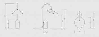 Specification image for ferm LIVING Arum table lamp