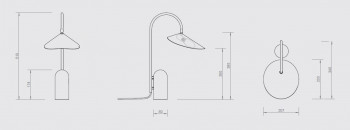 Specification image for ferm LIVING Arum table lamp