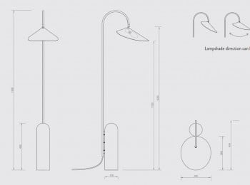 Specification image for ferm LIVING Arum floor lamp