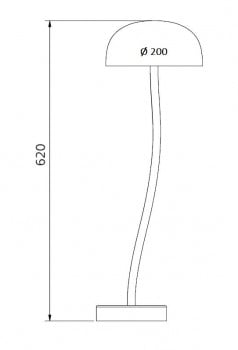 Specification image for Curve Large table lamp LED Ø20 cm diameter 