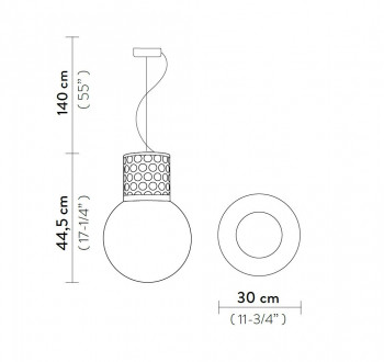 Specification image for Slamp Atmosfera Suspension light