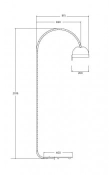 Specification image for Zero Bob LED floor lamp