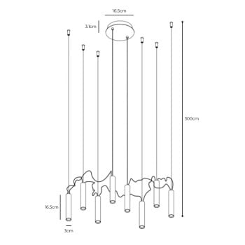 Specification image for Davide Groppi Simbiosi LED Chandelier