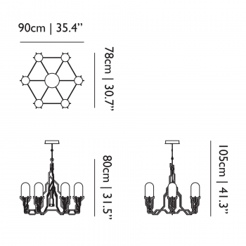 Specification image for Moooi Plant LED Chandelier