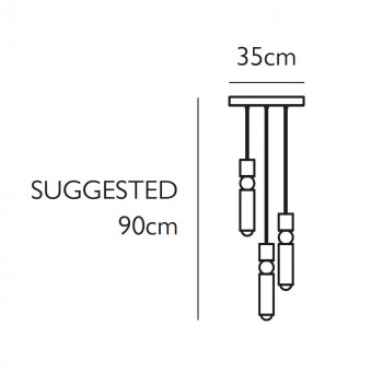 Specification image for Lee Broom Fulcrum 3 Chandelier