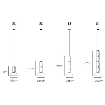 Specification Image for Flos Noctambule Low Cylinder and Bowl LED Pendant