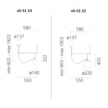 Specification image for Artemide nh pendant