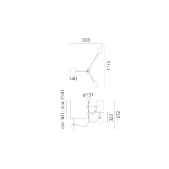 Specification image for Artemide nh S3 14 chandelier