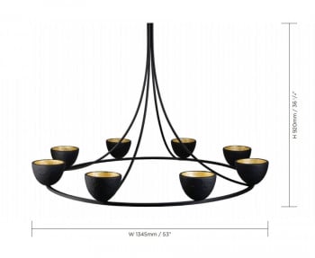 Specification image for Porta Romana Compton Chandelier