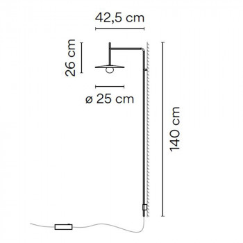 Specification image for Vibia Tempo 5762 LED Wall Light