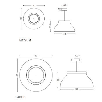 Specification Image for HAY PC Pendant Light