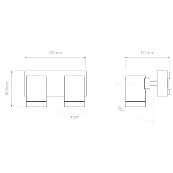 Specification Image for Astro Bayville Twin Spot LED Light