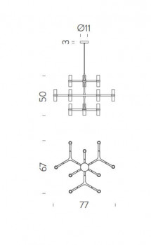 Specification image for Nemo Lighting Crown Minor Chandelier 