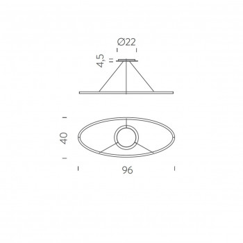 Specification image for Nemo Lighting Ellisse Minor Suspension