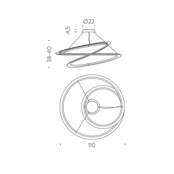 Specification image for Nemo Lighting Kepler Pendant 