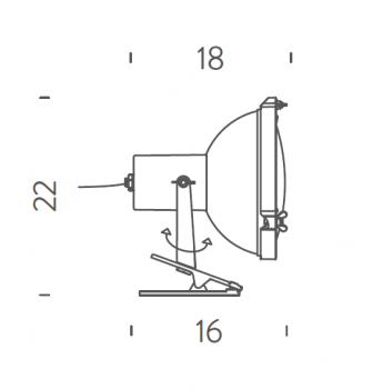Specification image for Nemo Lighting Projecteur 165 Pincer Clip