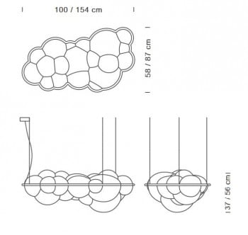 Specification image for Nemo Lighting Nuvola Pendant