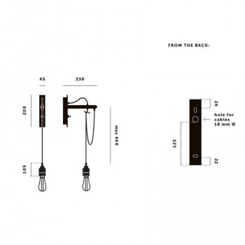 Specification Image for Buster + Punch Hooked Nude Wall Light