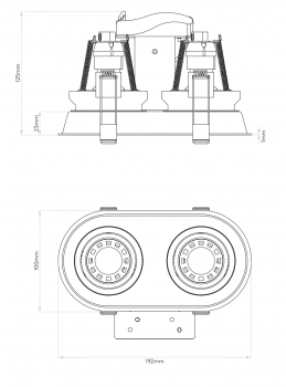 Specification image for Astro Minima Twin Adjustable Recessed Light