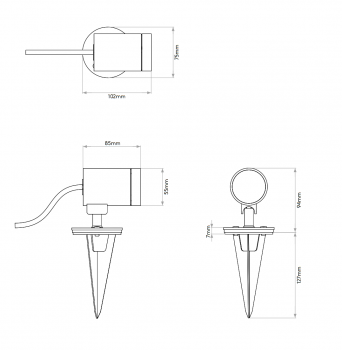 Specification image for Astro Bayville Spike Spot LED