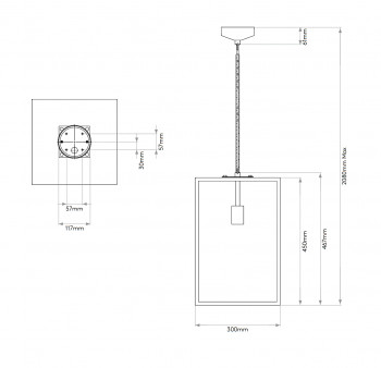 Specification image for Astro Homefield Pendant 450 