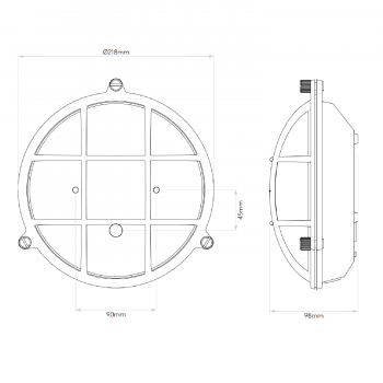 Specification image for Astro Thurso Round Wall Light