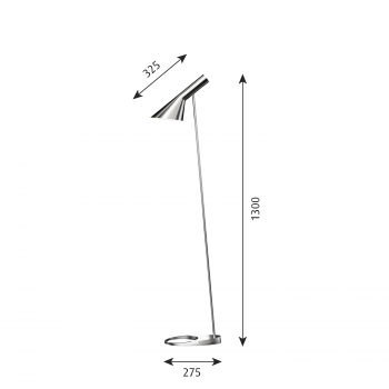 Specification image for Louis Poulsen AJ Floor Lamp Stainless Steel