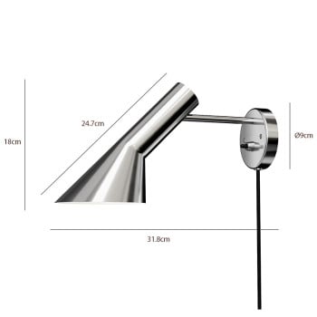 Specification Image for Louis Poulsen AJ Wall Light Stainless Steel