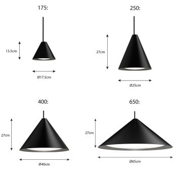 Specification Image for Louis Poulsen Keglen LED Pendant Light 