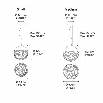 Specification image for Lodes Kelly Sphere Pendant