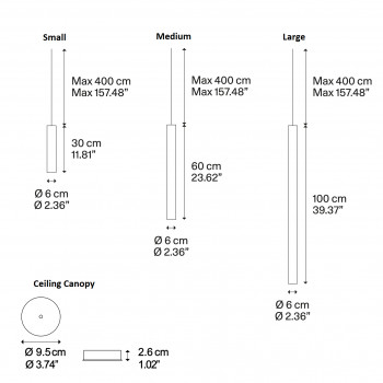 Specification image for Lodes A-Tube Pendant 