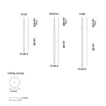 Specification image for Lodes A-Tube Nano LED Pendant