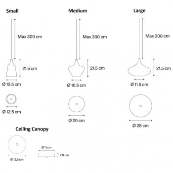 Specification image for Lodes Nostalgia LED Pendant 