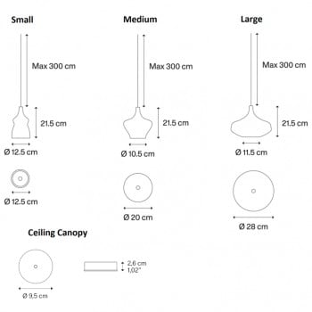 Specification Image for Lodes Nostalgia LED Pendant 