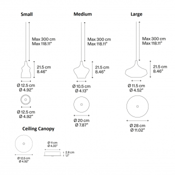 Specification image for Lodes Nostalgia LED Pendant 