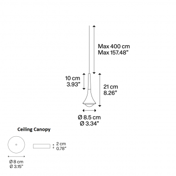 Specification image for Lodes Rain LED Pendant 