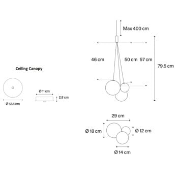 Specification Image for Lodes Random LED Pendant 