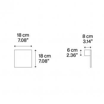 Specification image for Lodes Puzzle Square LED Wall/Ceiling Light