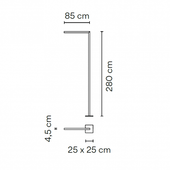 Specification image for Vibia Palo Alto 4516 Exterior LED Floor Lamp