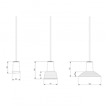 Specification image for Zero Compose Suspension - Glass Shade