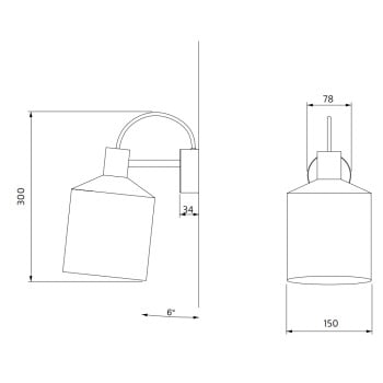 Specification Image for Zero Silo Wall Light
