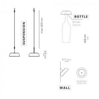 Specification image for Axolight Float LED Multi-functional Lamp