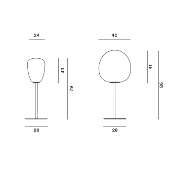 Specification image for Foscarini Rituals Alta Table Lamp