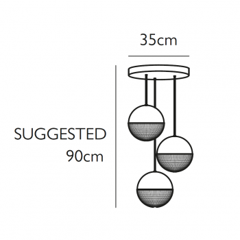 Specification image for Lee Broom Little Lens Flair Chandelier 